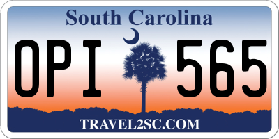 SC license plate OPI565
