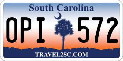 SC license plate OPI572
