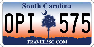 SC license plate OPI575