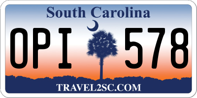 SC license plate OPI578