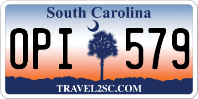 SC license plate OPI579