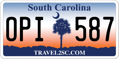 SC license plate OPI587