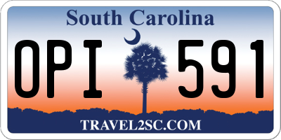 SC license plate OPI591