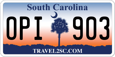 SC license plate OPI903