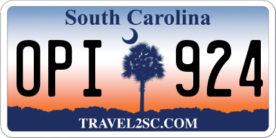 SC license plate OPI924