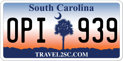 SC license plate OPI939