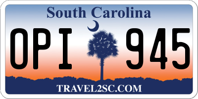 SC license plate OPI945