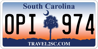 SC license plate OPI974