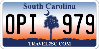 SC license plate OPI979