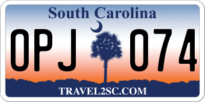 SC license plate OPJ074
