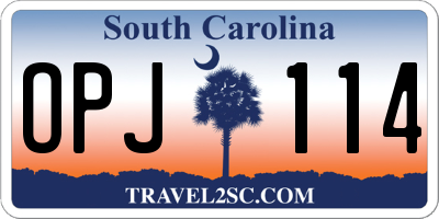 SC license plate OPJ114