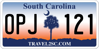 SC license plate OPJ121