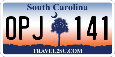 SC license plate OPJ141