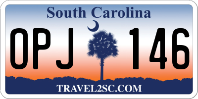 SC license plate OPJ146