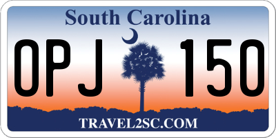 SC license plate OPJ150