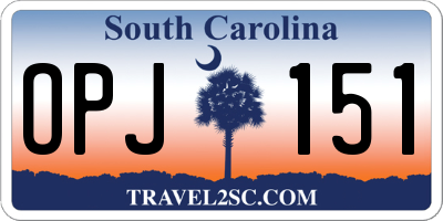 SC license plate OPJ151