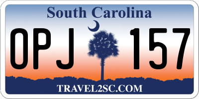 SC license plate OPJ157