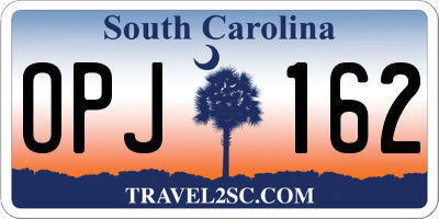 SC license plate OPJ162