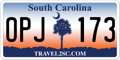 SC license plate OPJ173