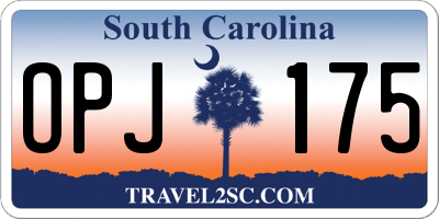 SC license plate OPJ175