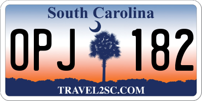 SC license plate OPJ182