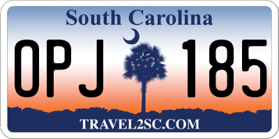 SC license plate OPJ185