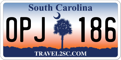 SC license plate OPJ186