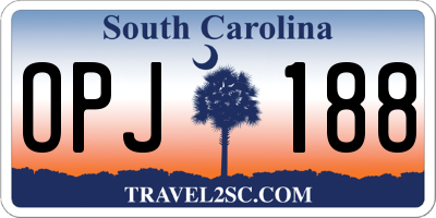 SC license plate OPJ188