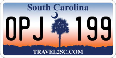 SC license plate OPJ199