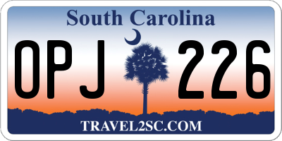 SC license plate OPJ226