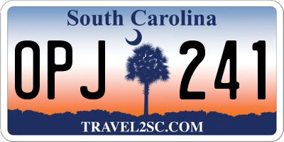 SC license plate OPJ241