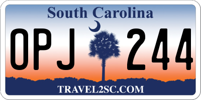 SC license plate OPJ244