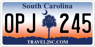 SC license plate OPJ245