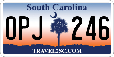 SC license plate OPJ246
