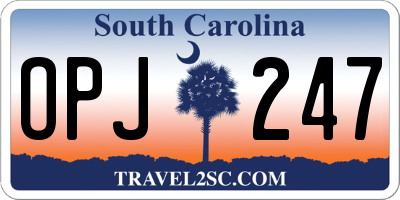 SC license plate OPJ247