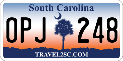 SC license plate OPJ248