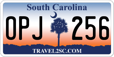 SC license plate OPJ256