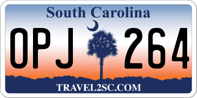 SC license plate OPJ264