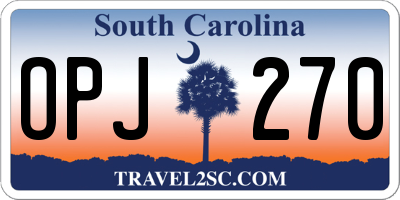 SC license plate OPJ270