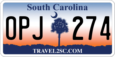 SC license plate OPJ274