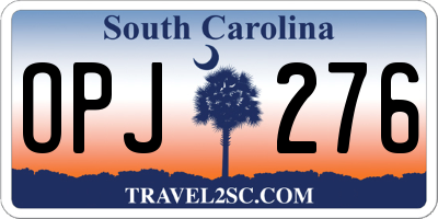 SC license plate OPJ276