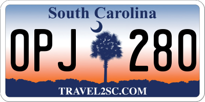SC license plate OPJ280