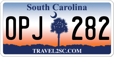 SC license plate OPJ282