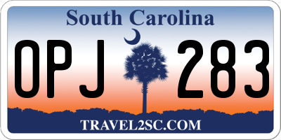 SC license plate OPJ283