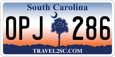 SC license plate OPJ286