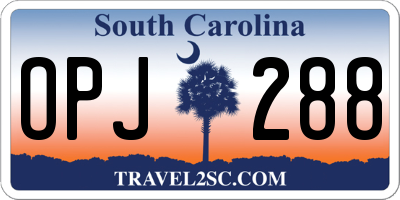 SC license plate OPJ288