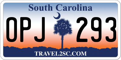 SC license plate OPJ293
