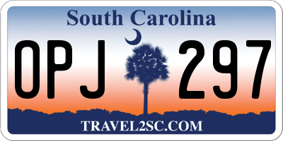 SC license plate OPJ297