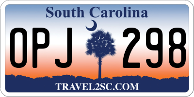 SC license plate OPJ298