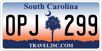 SC license plate OPJ299